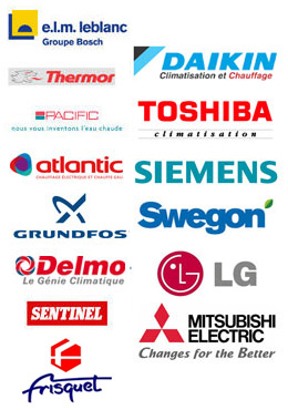 Logos des marques de climatisation et chauffage